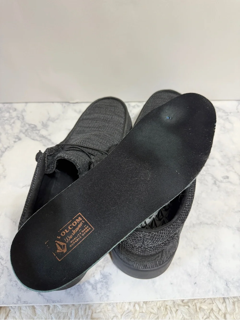 Men's Volcom Composite Toe black canvas Slip-On Moc Toe Work Shoe VM30802 11.5